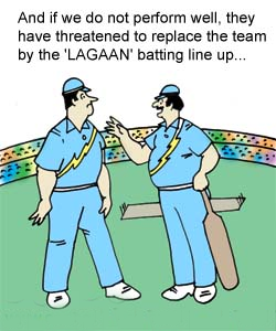 funny cartoon pictures on latest news and happenings related to cricket and Replace the Team